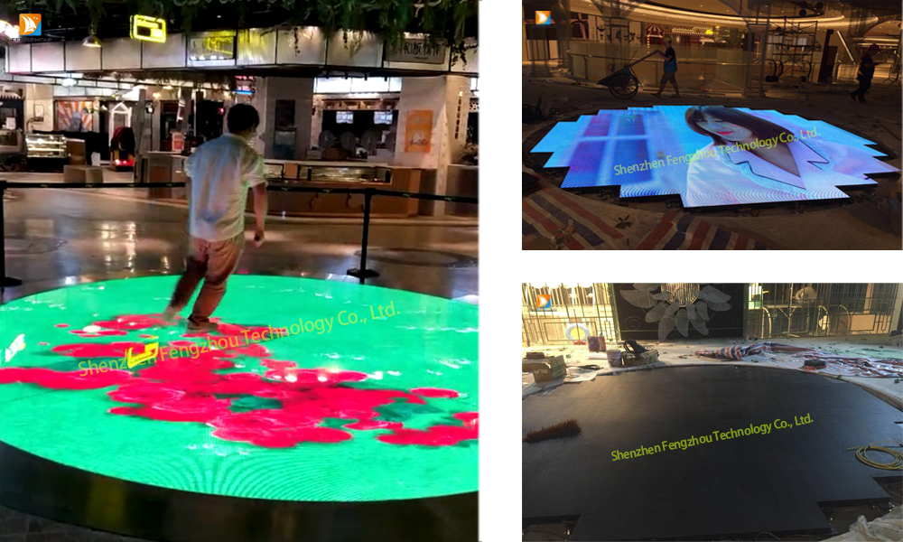 15 square meters of circular interactive floor tile screen in Liuzhou Mixc City, Guangxi