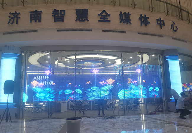 Chengdu shopping mall double-sided curved LED transparent screen P3.91